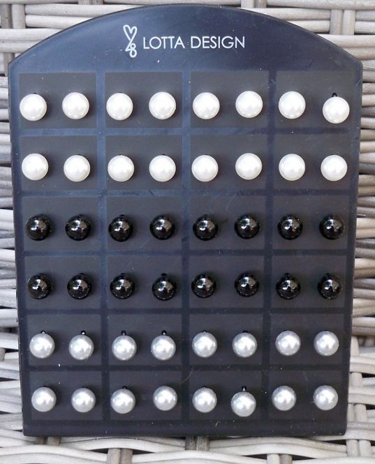 Huvudbild Örhängen Pärlor Vit/Svart/Grå Lotta Design