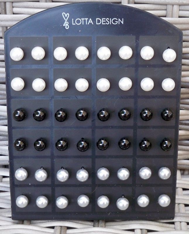 Örhängen Pärlor Vit/Svart/Grå Lotta Design