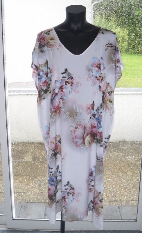 Vit Mönstrad Kaftan Viskos