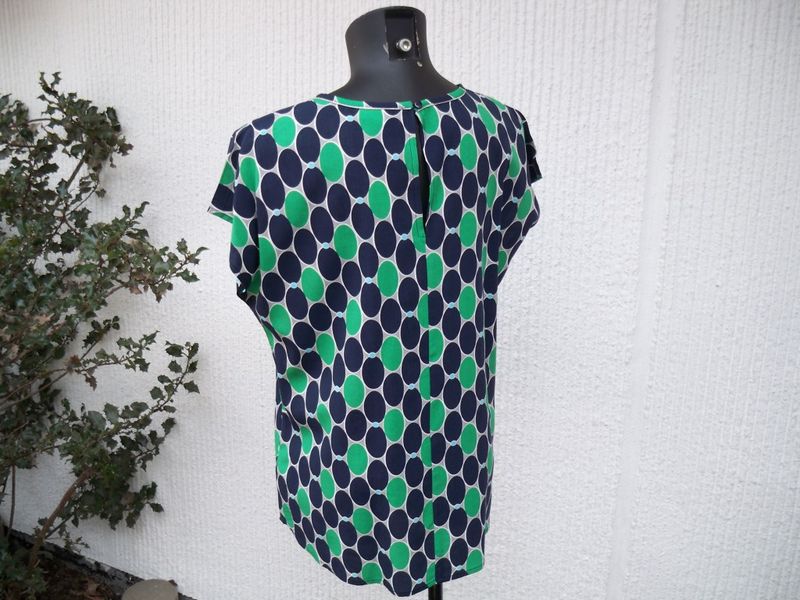 Blå Grön Mönstrad Blus