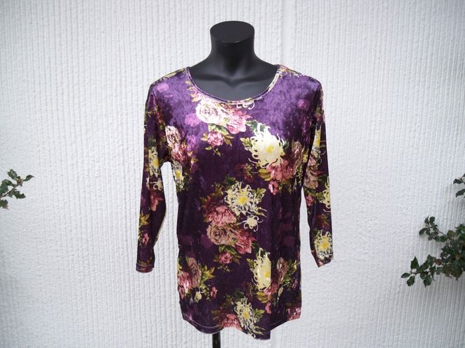 Huvudbild Lila Blommig Topp Krossad Sammet