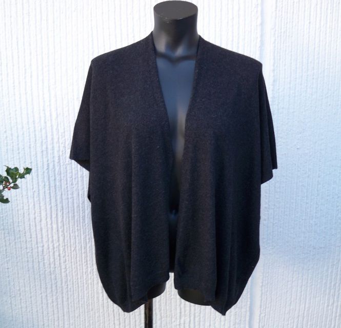 Huvudbild Stickad Antracitgrå Väst Kofta Kashmir Ullmix