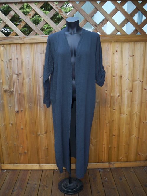 Huvudbild Grå Lång Kimono Blus Bomullsmuslin