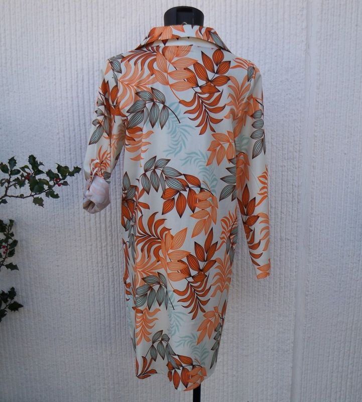 Mönstrad Tunika Beige Mandarin Turkos