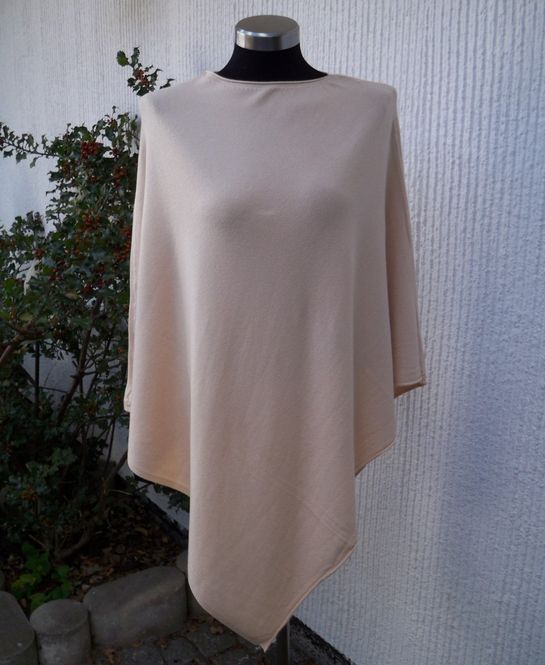 Huvudbild Beige Poncho Viskos/Ull