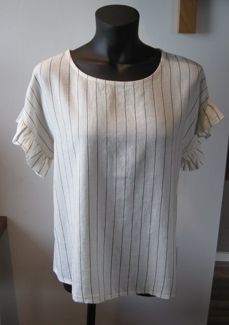 Huvudbild Gemini - Luce Randig Blus Vit Brun Linnemix