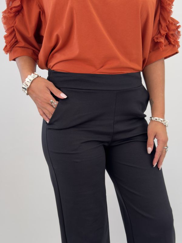 Svarta Stretchiga Kostymbyxor