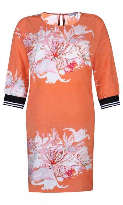 Huvudbild Mönstrad Klänning Korall/Orange LIZA Ze-Ze