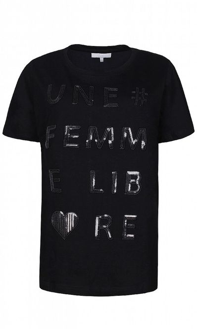 Huvudbild Svart T-shirt Med Paljett text