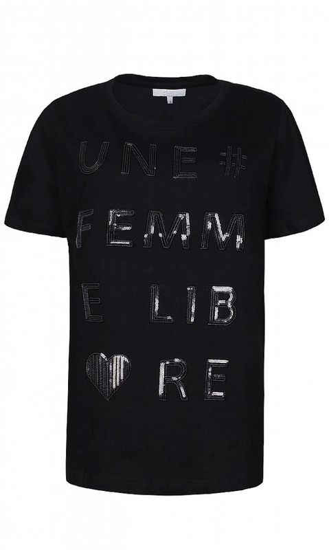 Svart T-shirt Med Paljett text
