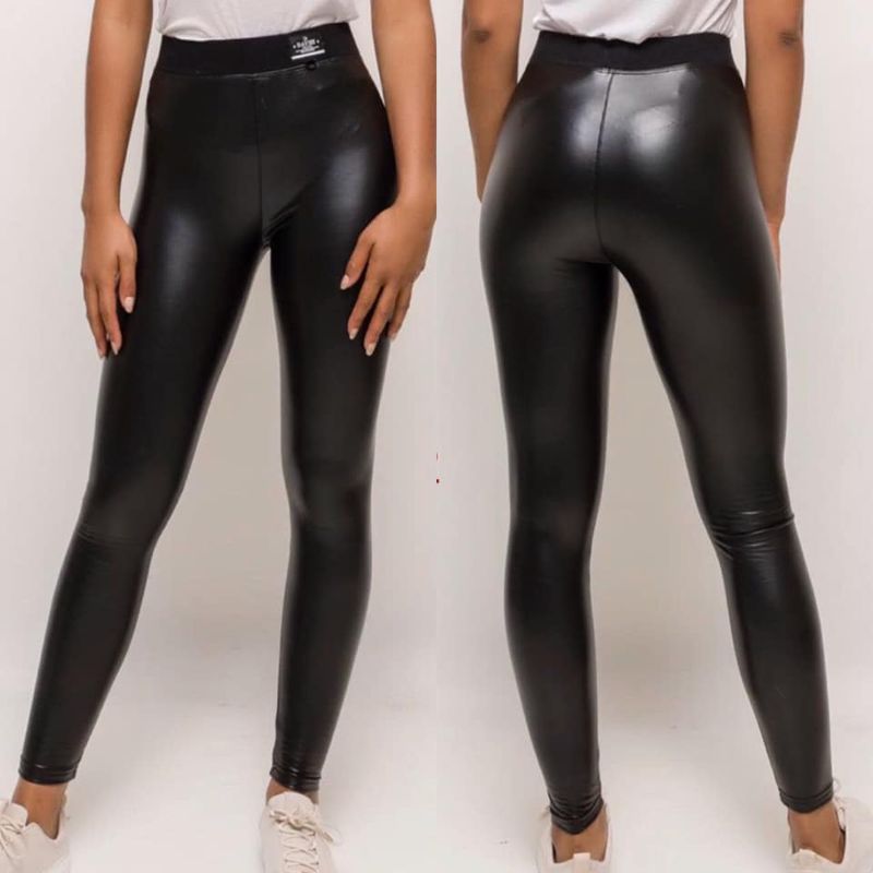 Svarta Vaxade Leggings