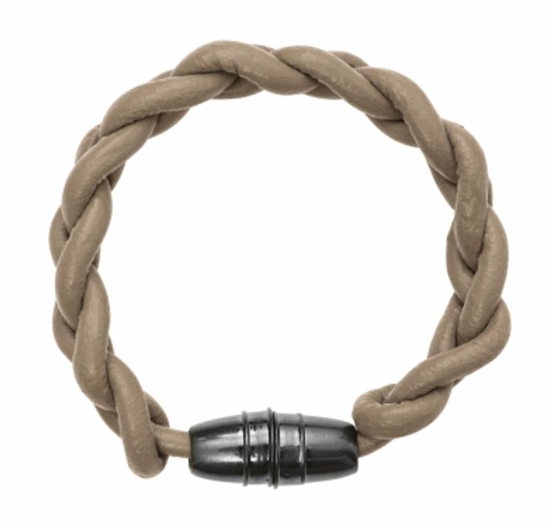 Beige Flätat Läderarmband Leika Dansk Smykkekunst