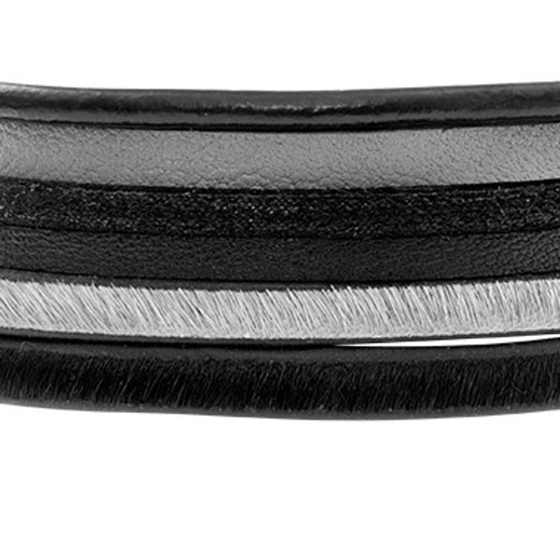 Läderarmband THORDIS Svart Grå. Dansk Smykkekunst