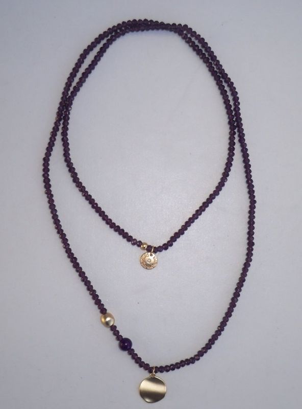 Långt Lila Halsband / Armband ALICE Purple Dansk Smykkekunst
