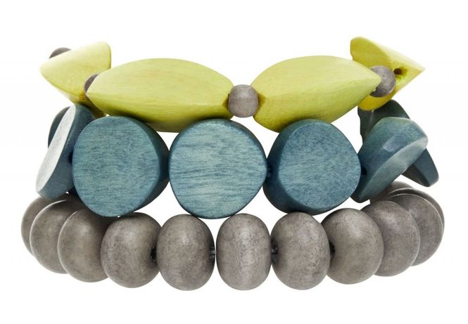 Huvudbild Träarmband Silke Gul. Dansk Smykkekunst