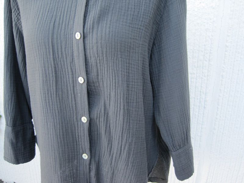 Mörkt Grå Muslinblus