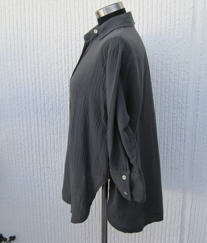 Mörkt Grå Muslinblus