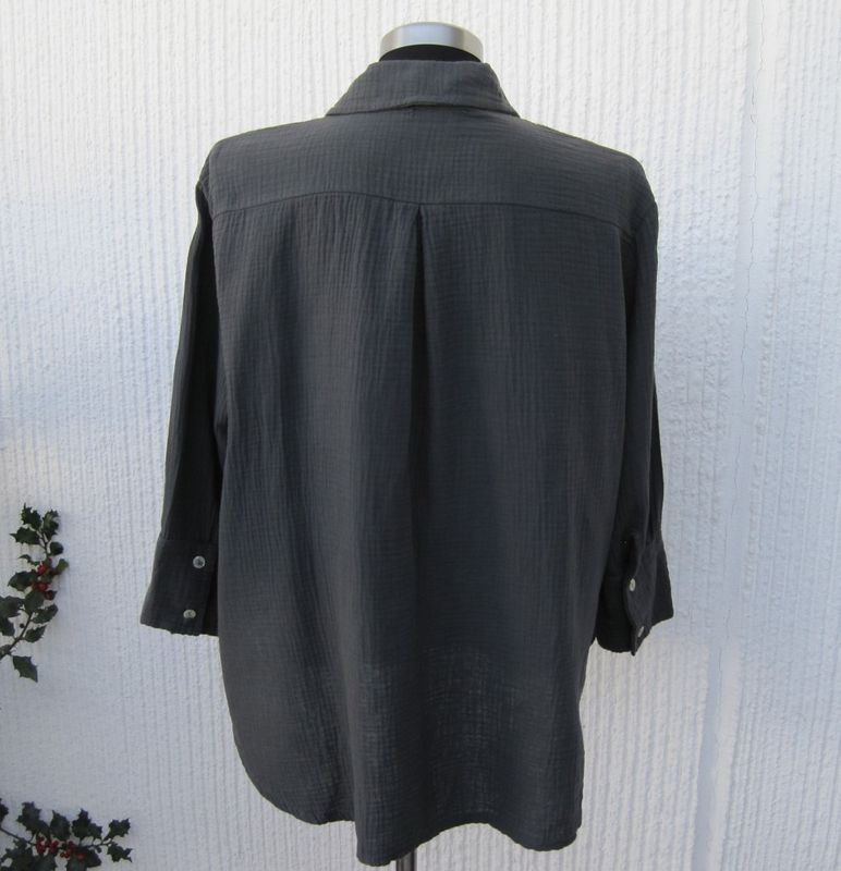 Mörkt Grå Muslinblus