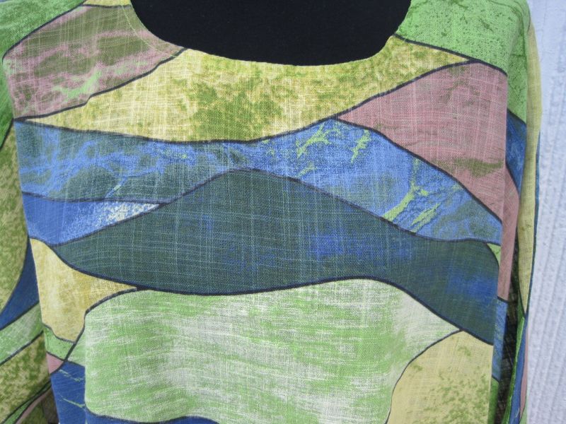 Limegrön Mönstrad Bomullsblus