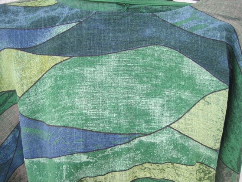 Grön Mönstrad Bomullsblus. Made in Italy