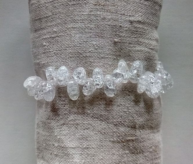 Huvudbild Elastiskt Armband Vita Bergkristaller