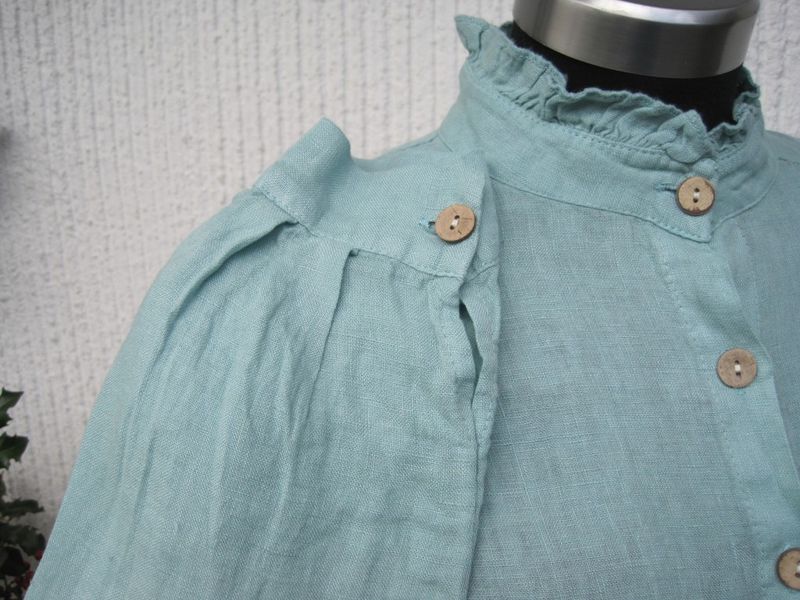 Mintgrön Linneblus Lång Ärm Janne K