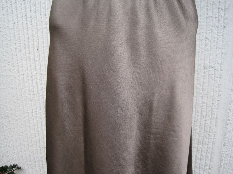 Gemini - Ankellång Kjol Gråbrun Taupe Blank Viskos