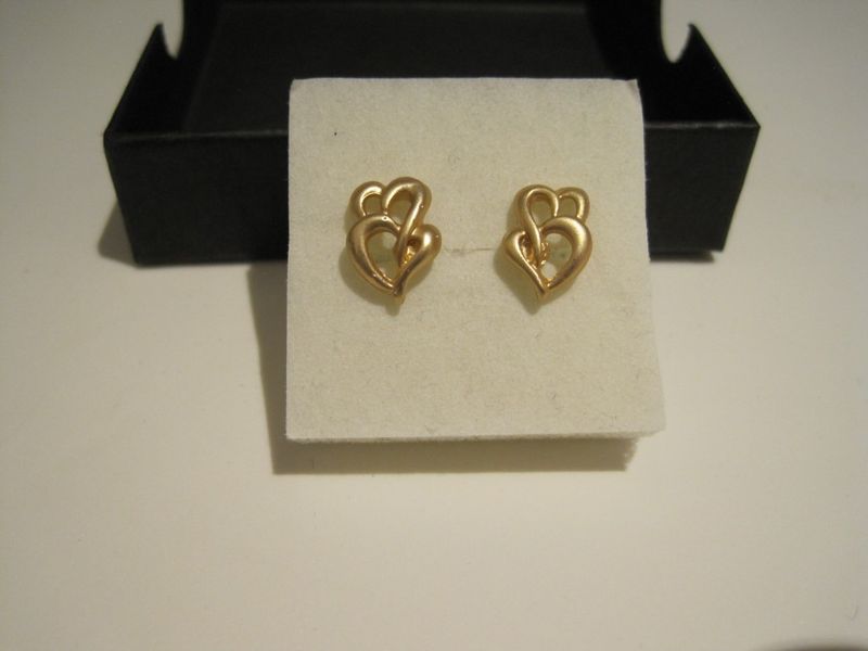 Örhängen Hjärtan. Silver/Hematit/Guld/Roséguld