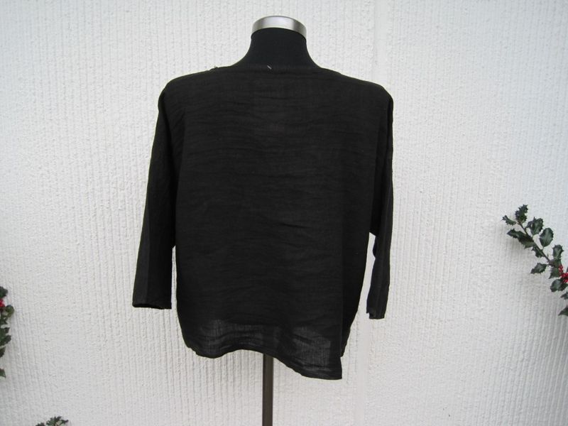 Svart Tunn Linnejacka  Blus. Puro Lino