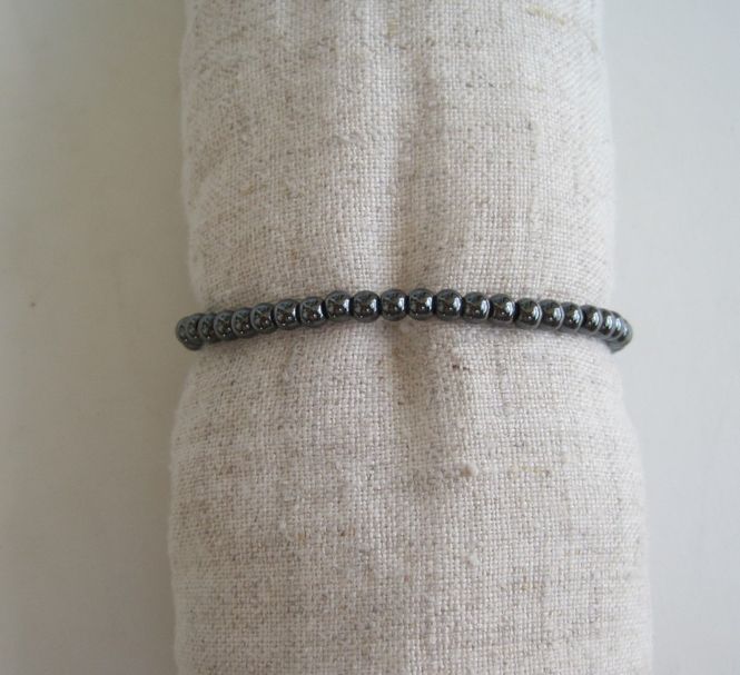 Huvudbild Elastiskt Resår Armband Hematit Pärlor