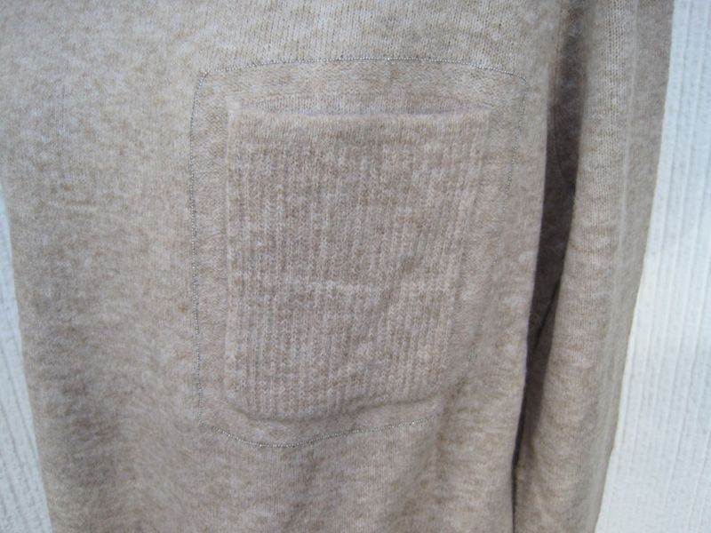 Beige Stickad Tröja Med Lång Ärm