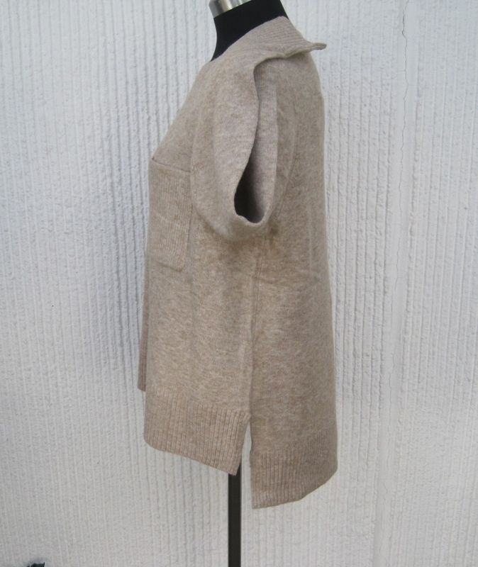 Beige Stickad Tröja Med Lång Ärm