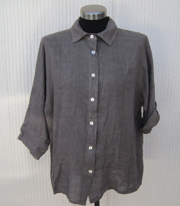 Huvudbild Lea Grå Linneskjorta