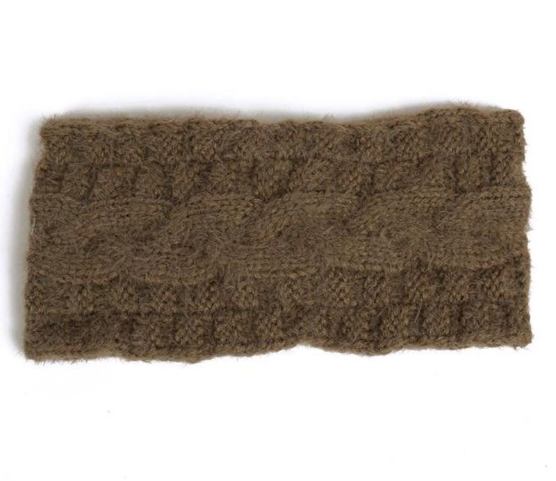 Stickat Pannband Kamel