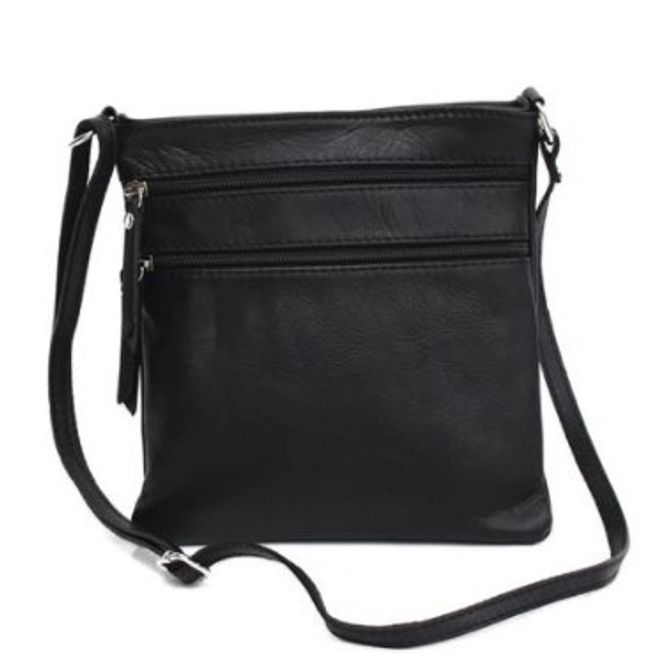 Huvudbild Svart skinnväska med axelrem