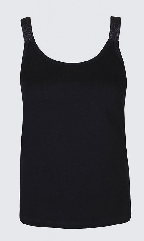 Svart Linne Med Lurexband TARA Ze-Ze