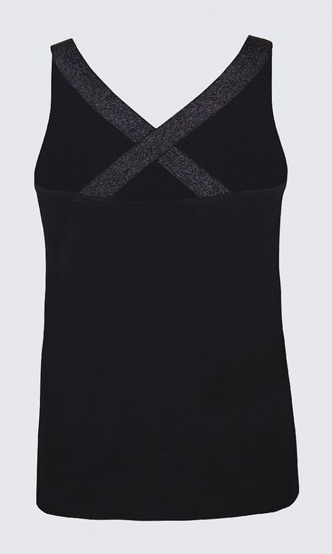 Svart Linne Med Lurexband TARA Ze-Ze