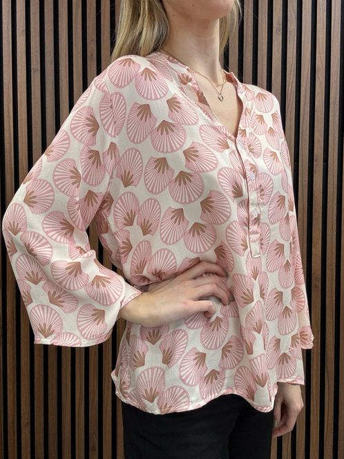 Huvudbild Gemini - Wilda Mönstrad Blus Cremevit Rosa