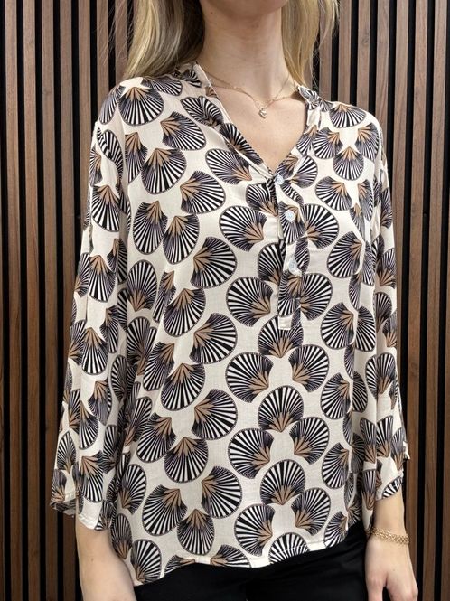Huvudbild Gemini - Wilda Mönstrad Blus Beige Svart